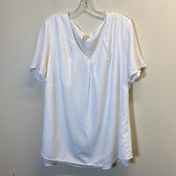 Alessa W  V-neck White Top Size 20 - Picture 2 of 7